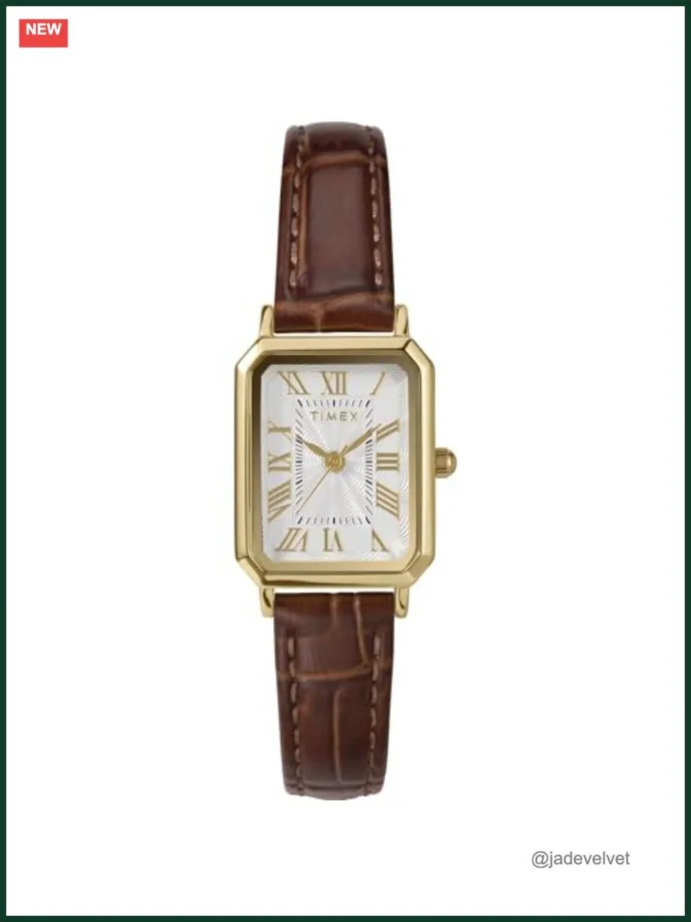 Timex Dress 21mm Watch Leather Strap White Dial Silver-Tone Case Quartz